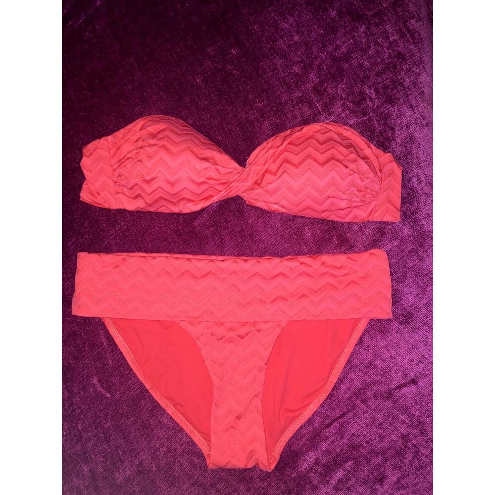 MELISSA ODABASH Two Pc Bikini Set CORAL WAVE Top 12 Bottom 10 REVOLVE BEACH - Picture 3 of 7